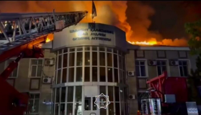 Пожар произошел в здании акимата Абайского района Шымкента